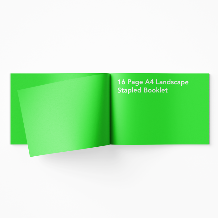 16 Page A4 Landscape Stapled Booklet