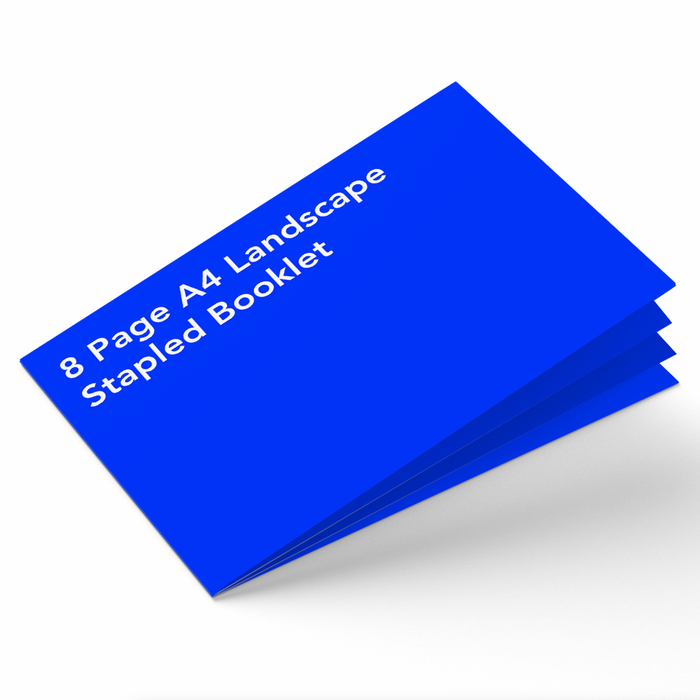 8 Page A4 Landscape Stapled Booklet