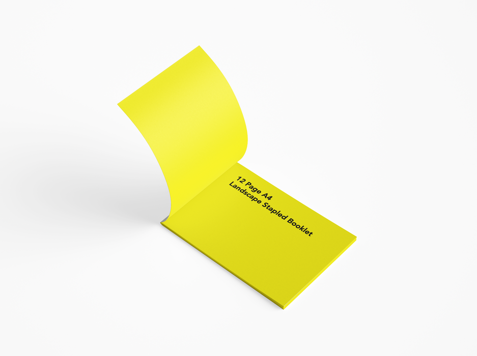 12 Page A4 Landscape Stapled Booklet