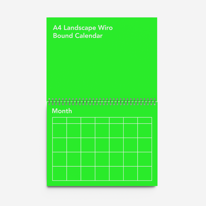 Personalised A4 Landscape Wiro Bound Calendar