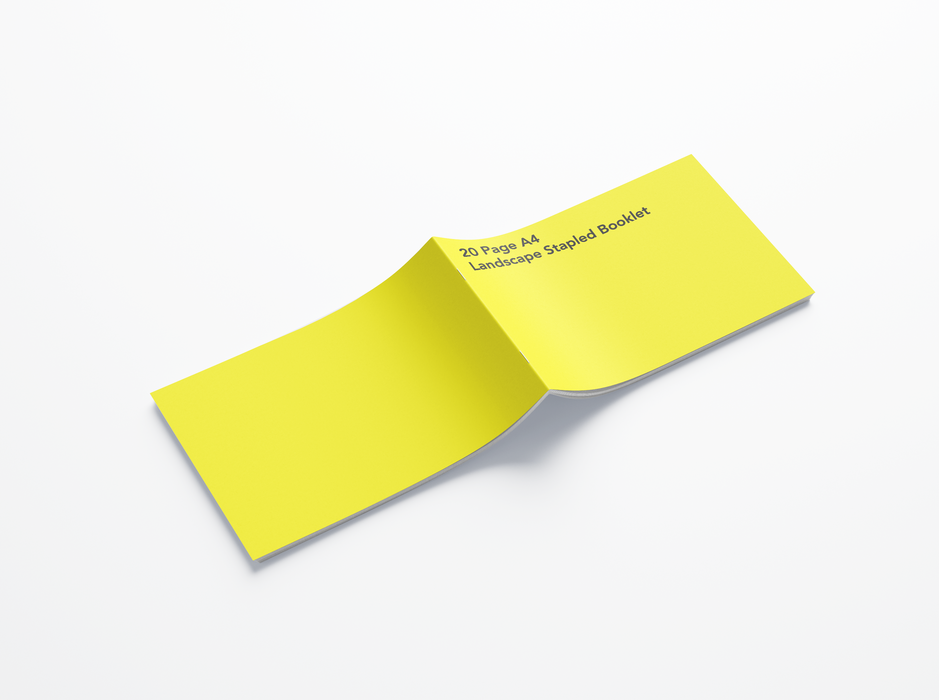 20 Page A4 Landscape Stapled Booklet